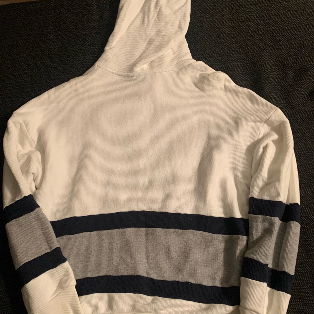 Beige & Navy Adidas Hoodie (rare) - Picture 3 of 4